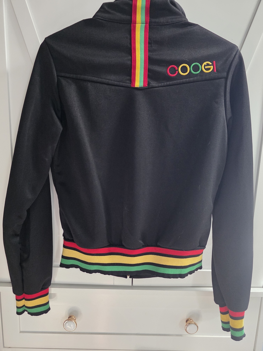 Y2K COOGI Women's Black Track Jacket Size Medium